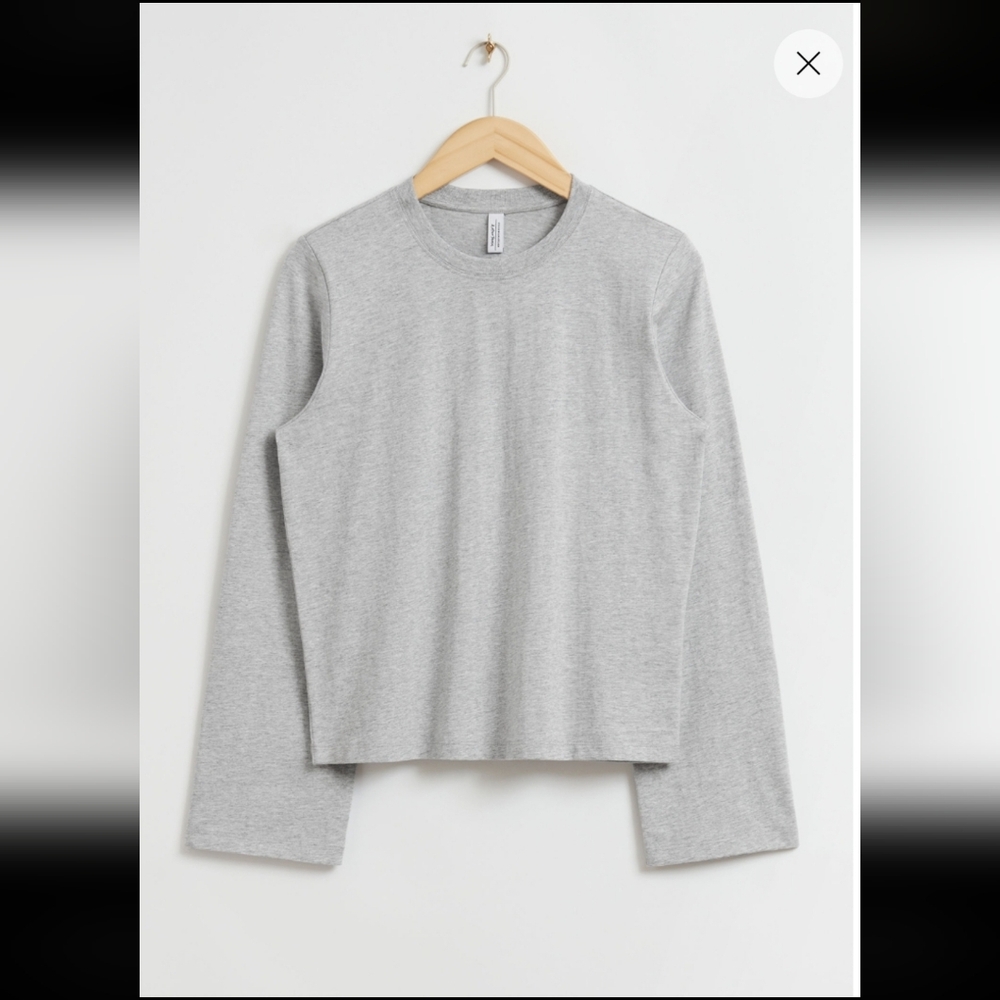 & other stories 100% Cotton Jersey Long Sleeve Tee, size XS